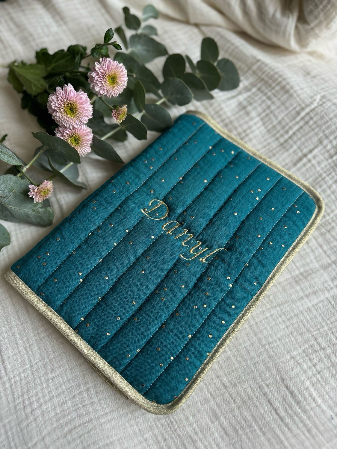 Protège carnet de santé BLEU CANARD personnalisable