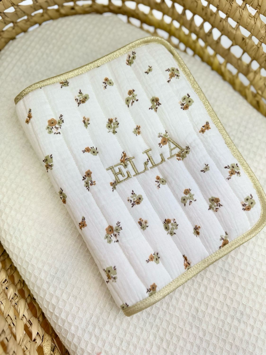 Protège carnet de santé FLEURS personnalisable