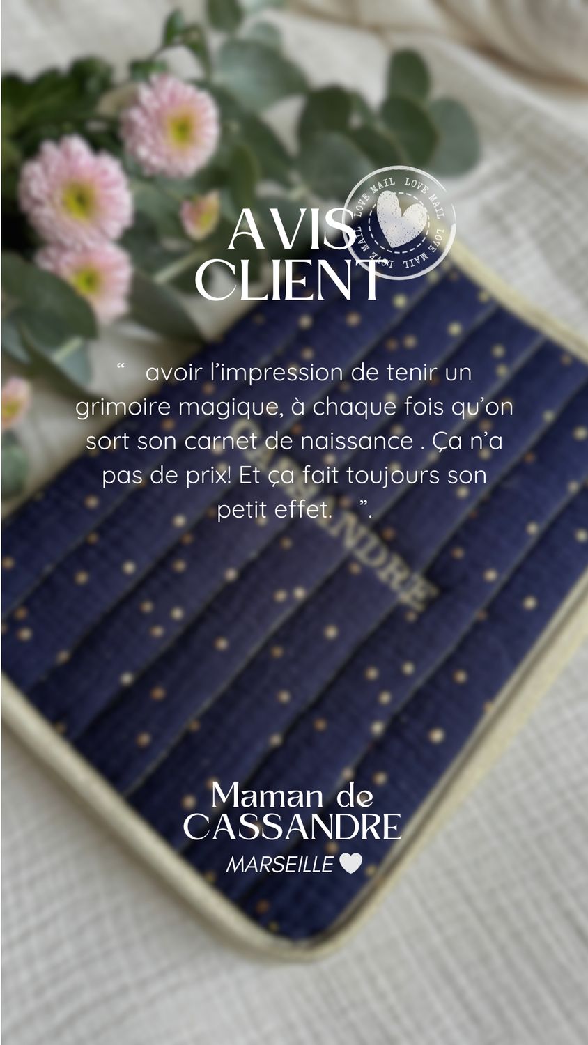 Protège carnet de santé BLEU NUIT personnalisable