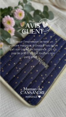 Protège carnet de santé BLEU NUIT personnalisable