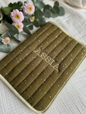 Protège carnet de santé VERT khaki personnalisable