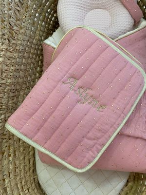 Protège carnet de santé ROSE THÉ personnalisable
