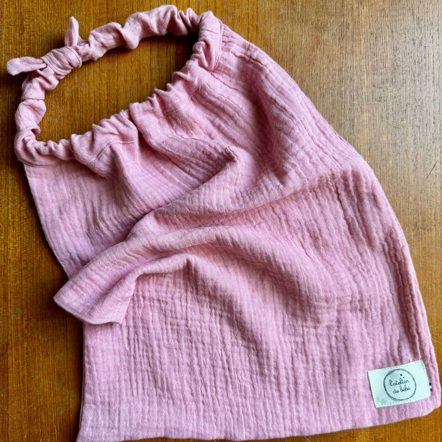 Serviette de cantine a élastique Rose thé