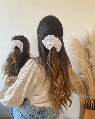 Chouchou scrunchy « PETIT COEUR ❤️ » Mère-Fille