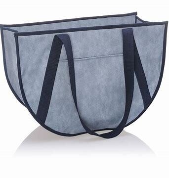 Round Utility Tote - Charcoal Crosshatch
