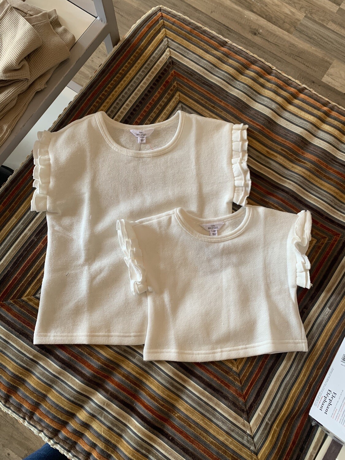 mo:vint White Knit Shirt, Size: 1-2yr