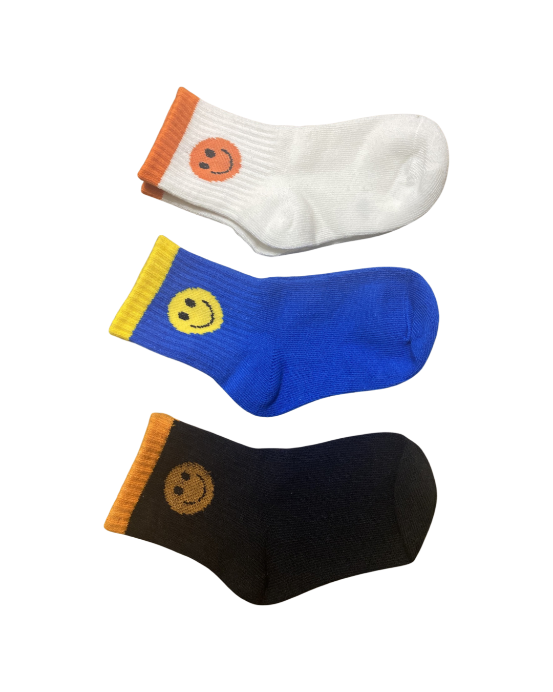 Graphic Socks (Happy Face), Toddler Size: White (sm)