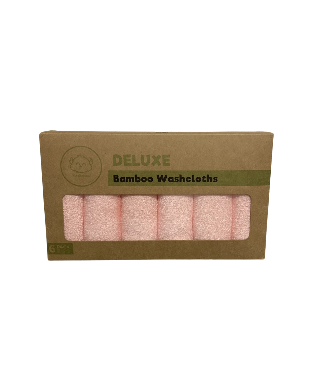 KeaBabies Deluxe Bamboo Washcloths 6PK, Color: Pink
