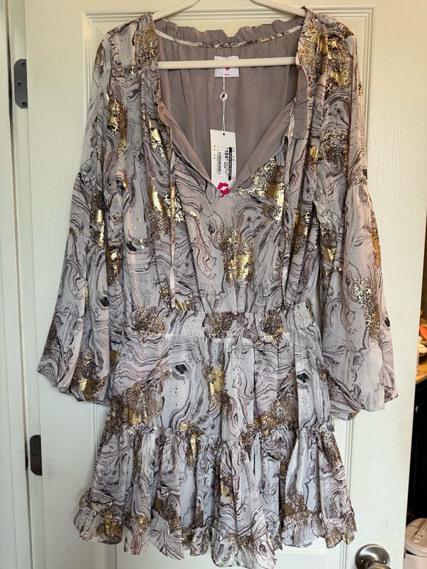 Buddy Love Dress- Gold Details NWT