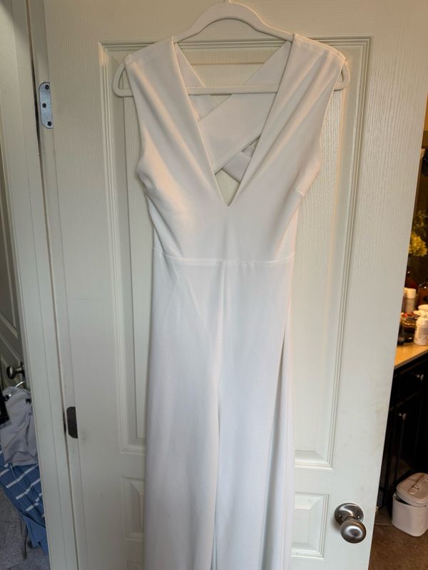 White Cross Back Jumpsuit