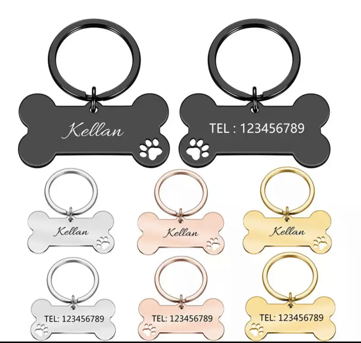 Personalized Pet ID Tag Keychain (Laer Engraved)