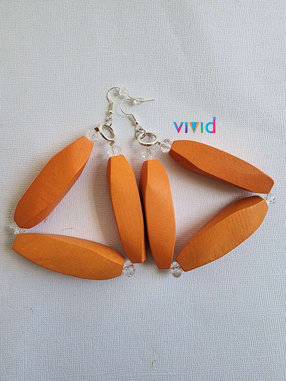 Orange Triangle Earrings