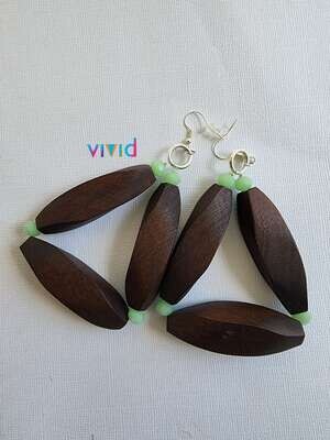 Natural/Mint Triangle Earrings