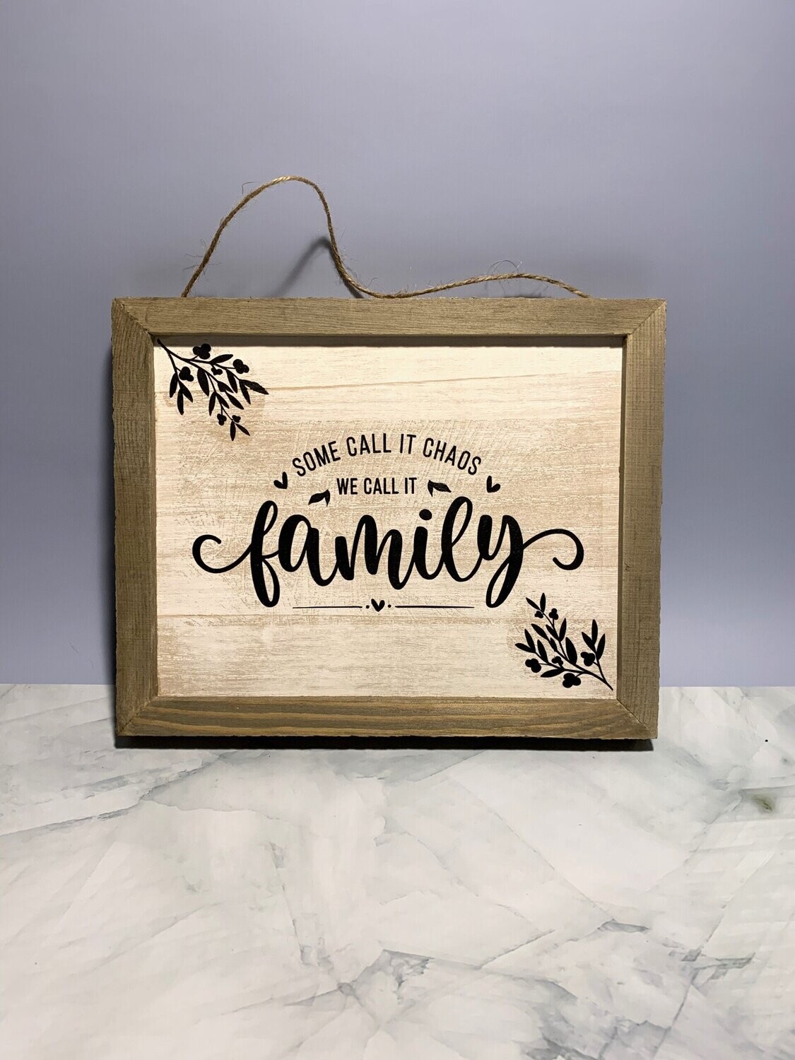 Family Chaos Wood Sign