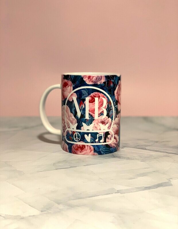 Peace, Love, & Music Monogram Mug