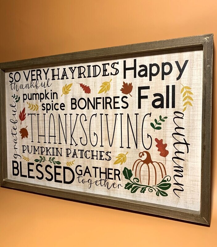 Fall Theme Wood Sign