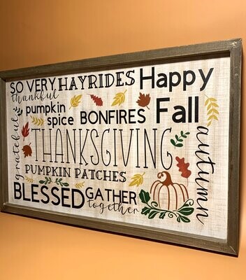 Fall Theme Wood Sign