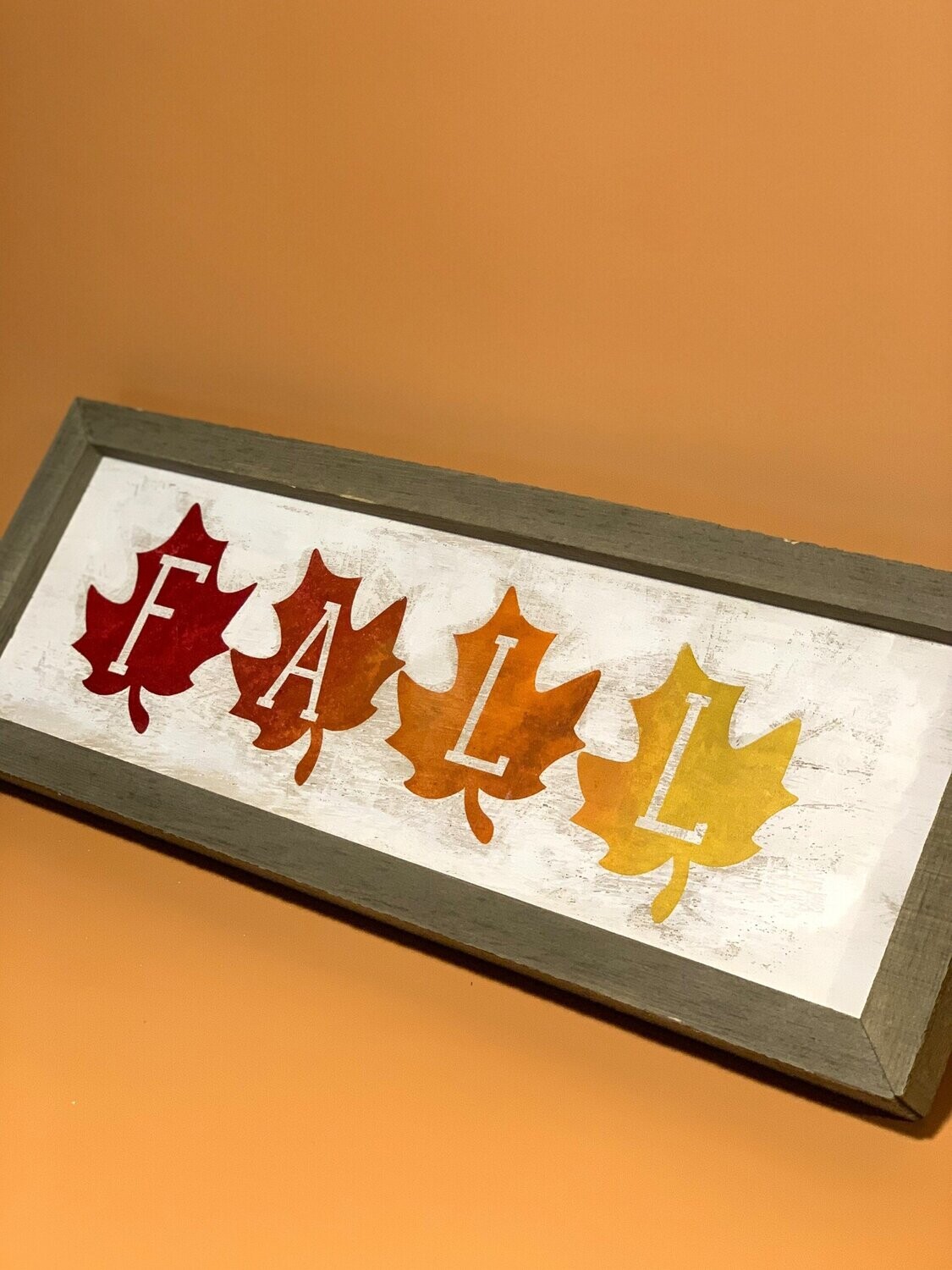Fall Leaves Wood Sign