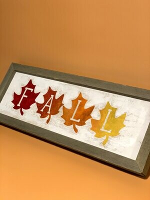 Fall Leaves Wood Sign