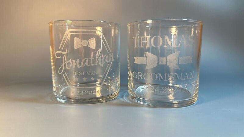 Etched Whiskey Glasses