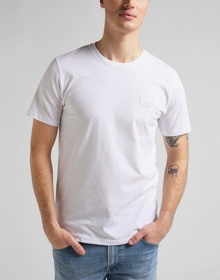 LEE SHORT SLEEVE SMALL LOGO TEE IN BRIGHT WHITE