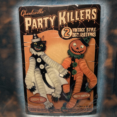 Vintage Style Kreepy Kat and Party Pumpkin Party Killers Decorations