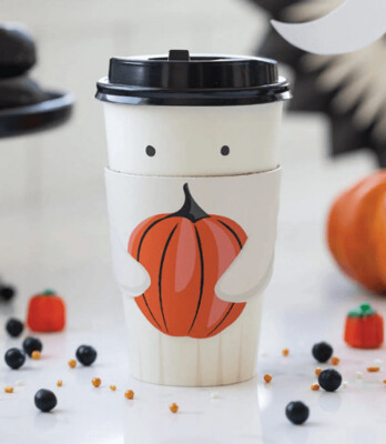 Ghost with Pumpkin Hot Cups