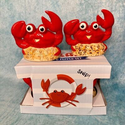 Ceramic Crab Salt and Pepper Shaker Set