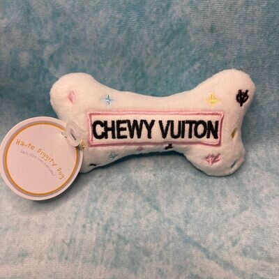 Chewy Vuiton Bone Squeaker Dog Toy