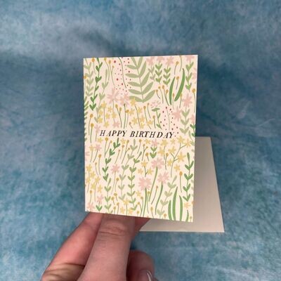 Happy Birthday Floral Mini Card