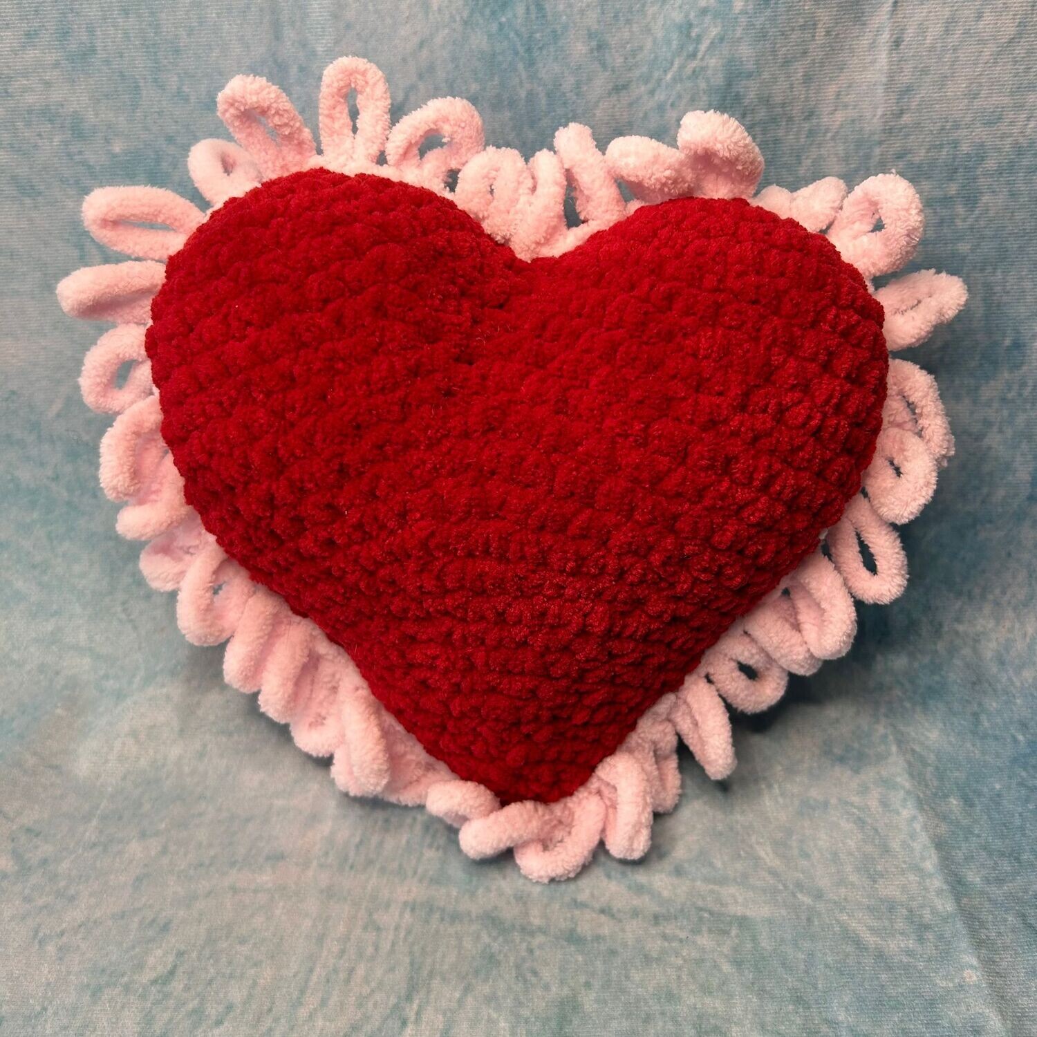 Peaniez: Valentine's Day Frilly Heart Pillow