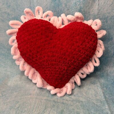 Peaniez: Valentine's Day Frilly Heart Pillow