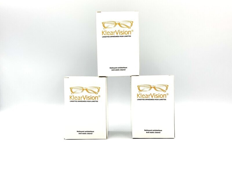 KLEARVISION 3X30 LINGETTES IMPREGNEES