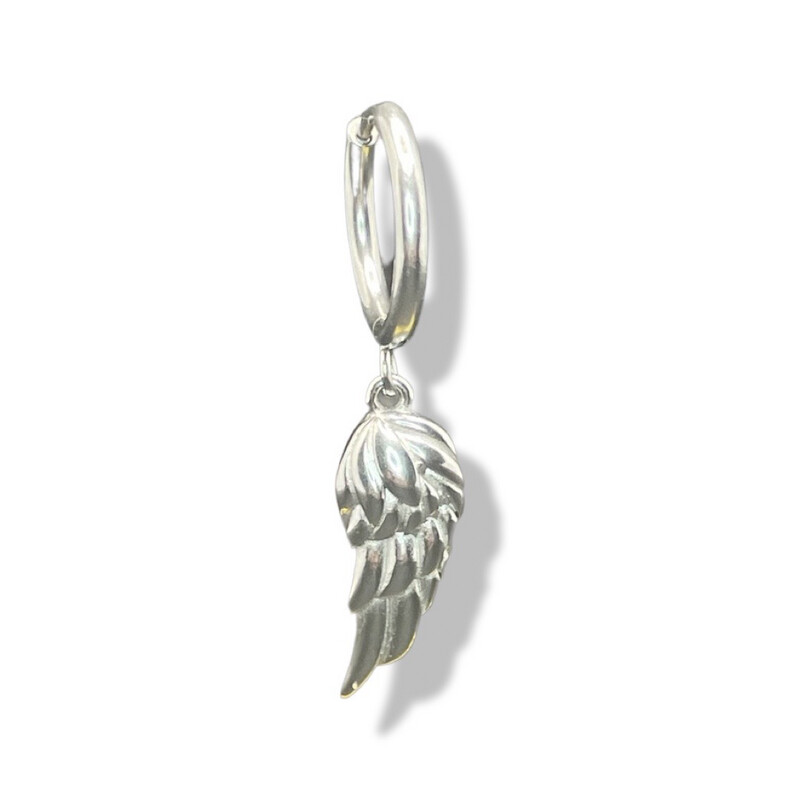 Wing Hoop Earring (Silver)