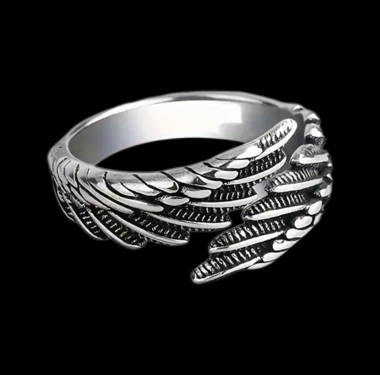 Unisex Wings Ring, 925 Silver Coated