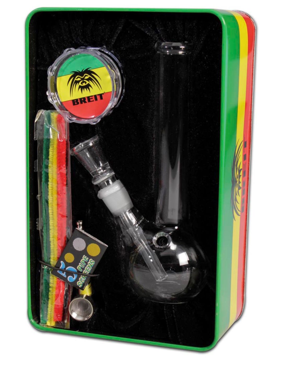 BREIT Minibong Set mit Grinder und Purpfeife