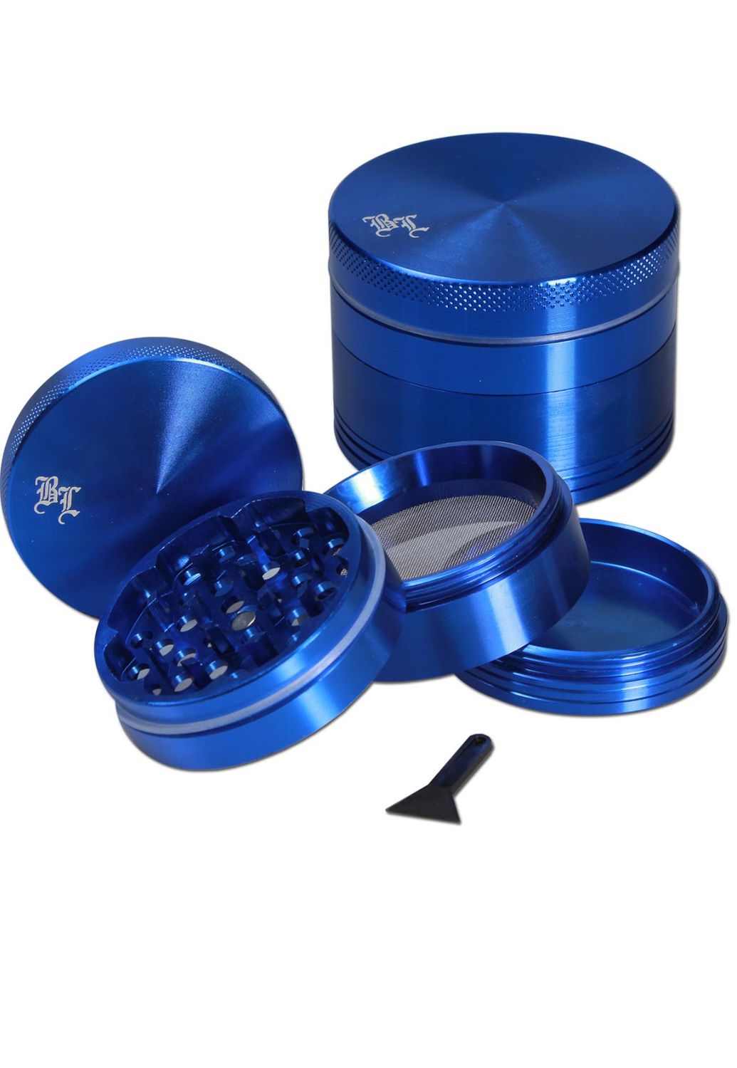 BL Al.-Grinder 4-tlg. mit Magnet Blau