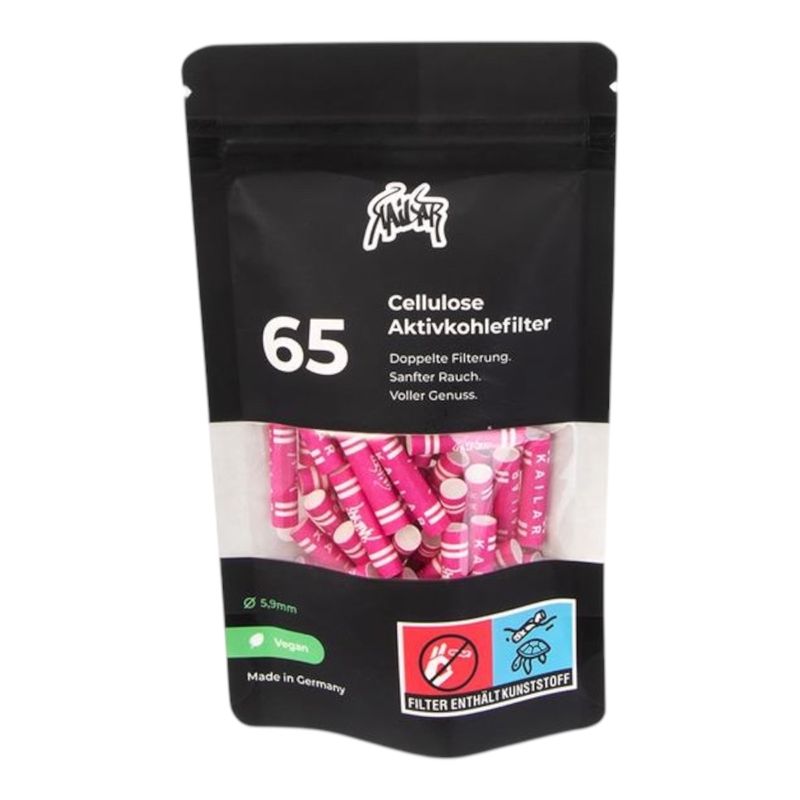 Kailar Cellulose Aktivkohle-Filter Slim ø 5,9mm, 65 Tips/Beutel, pink Kailar Cellulose Aktivkohle-Filter Slim ø 5,9mm, 65 Tips/Beutel, pink