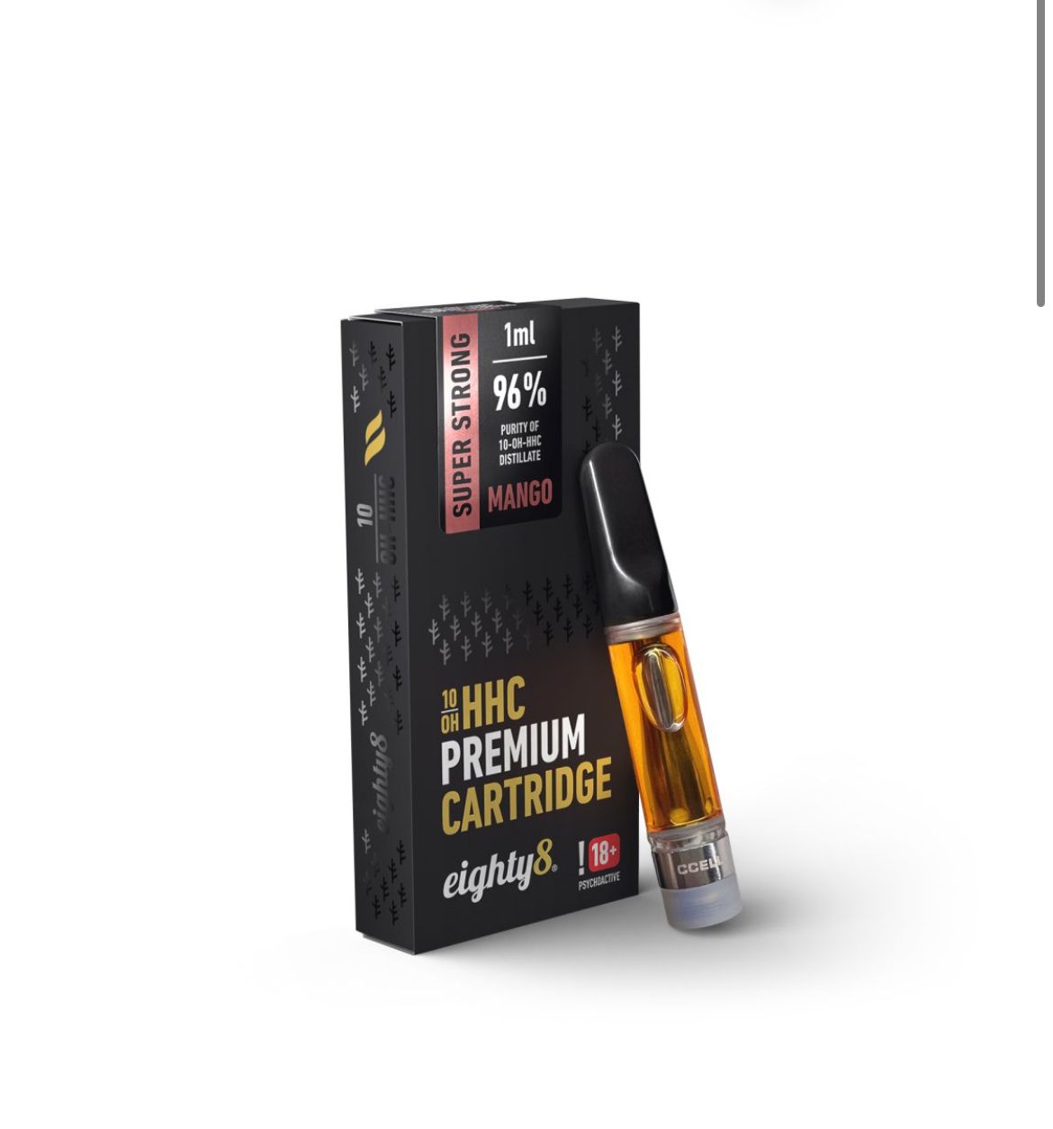 Eighty8 10-OH-HHC Kartusche Super Strong Mango, 96 % 10-OH-HHC, 1 ml