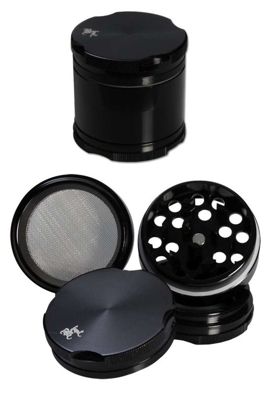 ⚫ Black Leaf® NEW EDGE Mini Grinder – 4-teilig, schwarz ⚫ Black Leaf® NEW EDGE Mini Grinder – 4-teilig, schwarz