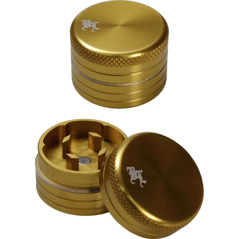 ✨ Black Leaf Pocket Grinder – 2-tlg. Aluminium – Gold (Ø 29 mm) ✨ Black Leaf Pocket Grinder – 2-tlg. Aluminium – Gold (Ø 29 mm)