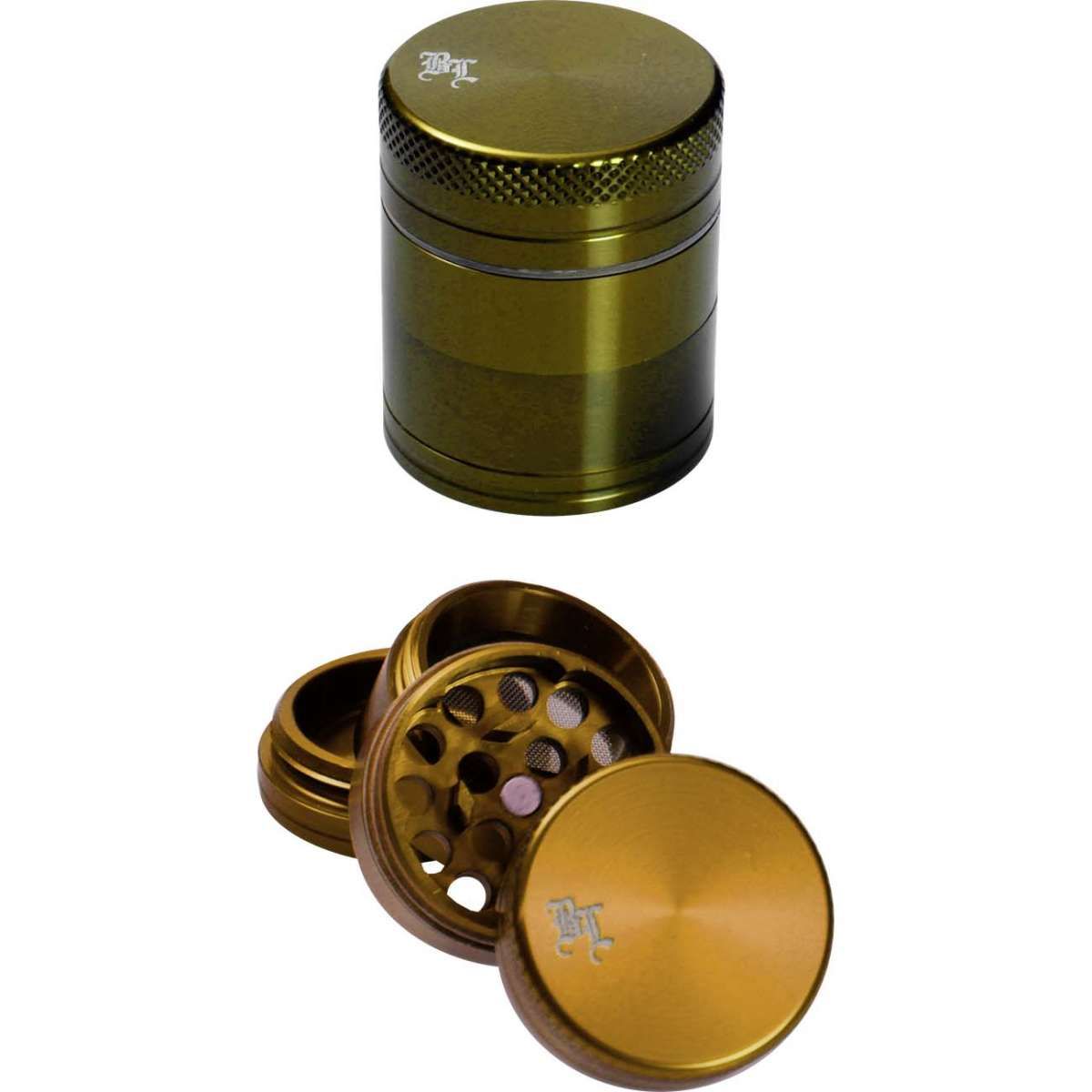 ✨ Black Leaf Compact Deluxe – 4-tlg. Aluminium Grinder – Gold ✨ Black Leaf Compact Deluxe – 4-tlg. Aluminium Grinder – Gold