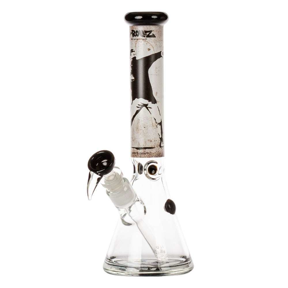 ? G-Rollz | Banksy’s Graffiti „Flower Thrower“ Beaker Bong ? G-Rollz | Banksy’s Graffiti „Flower Thrower“ Beaker Bong