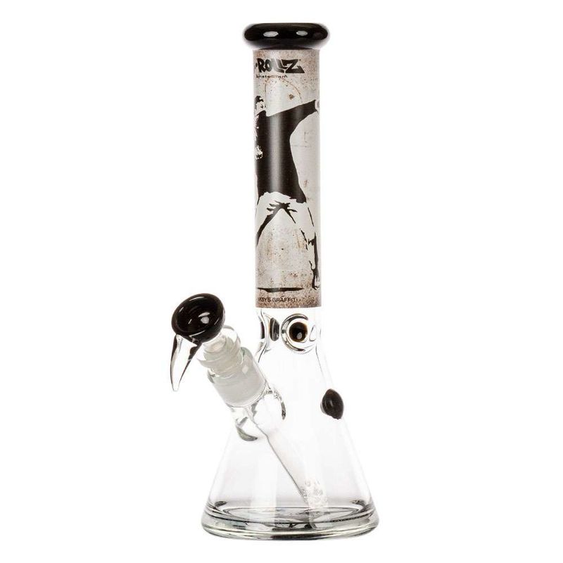 ? G-Rollz | Banksy’s Graffiti „Flower Thrower“ Beaker Bong