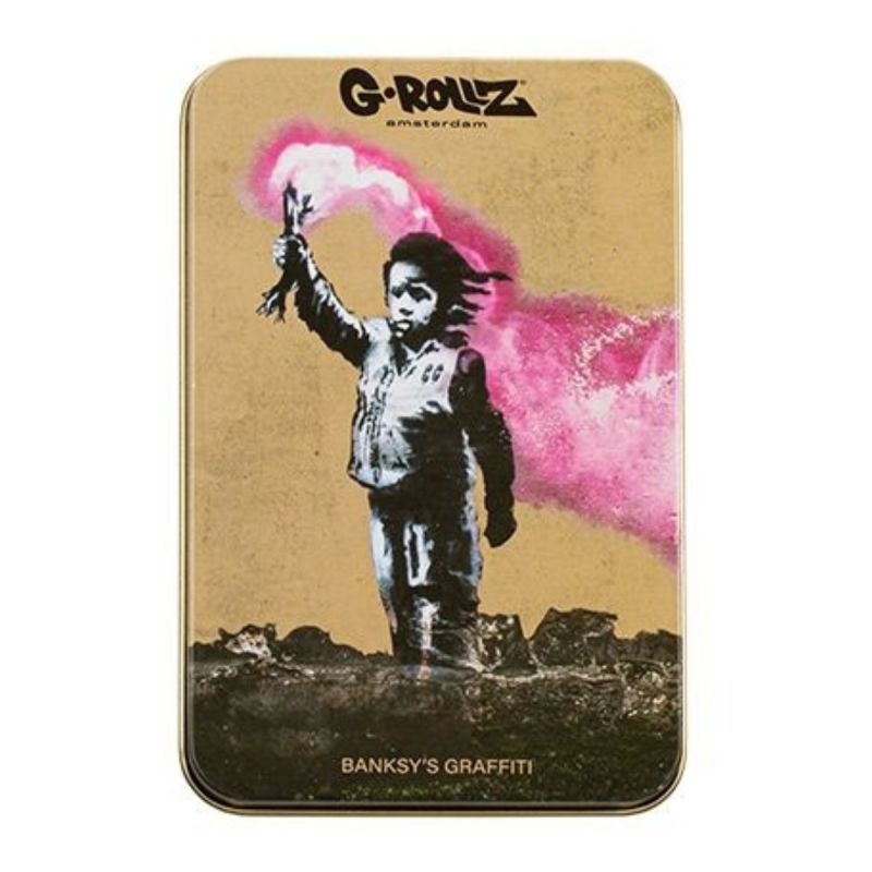 G-Rollz | Banksy’s Graffiti Storage Box – Pink Smoke Edition (13,5 × 8,5 × 3 cm)