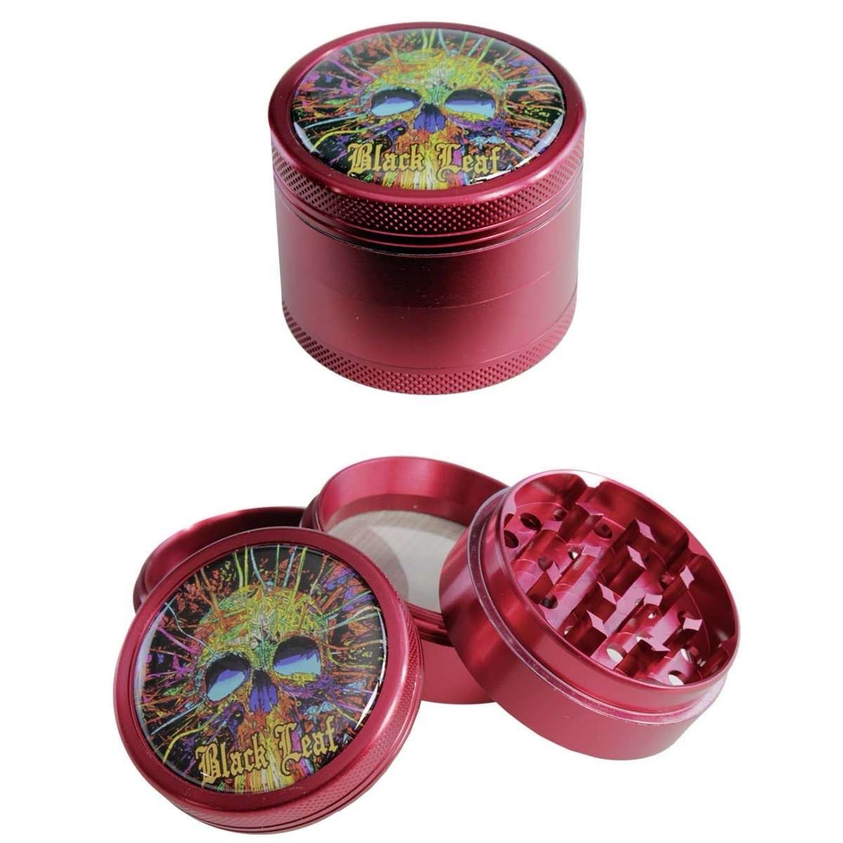 Black Leaf Cyber Skull Grinder – 4-teilig, rot Black Leaf Cyber Skull Grinder – 4-teilig, rot