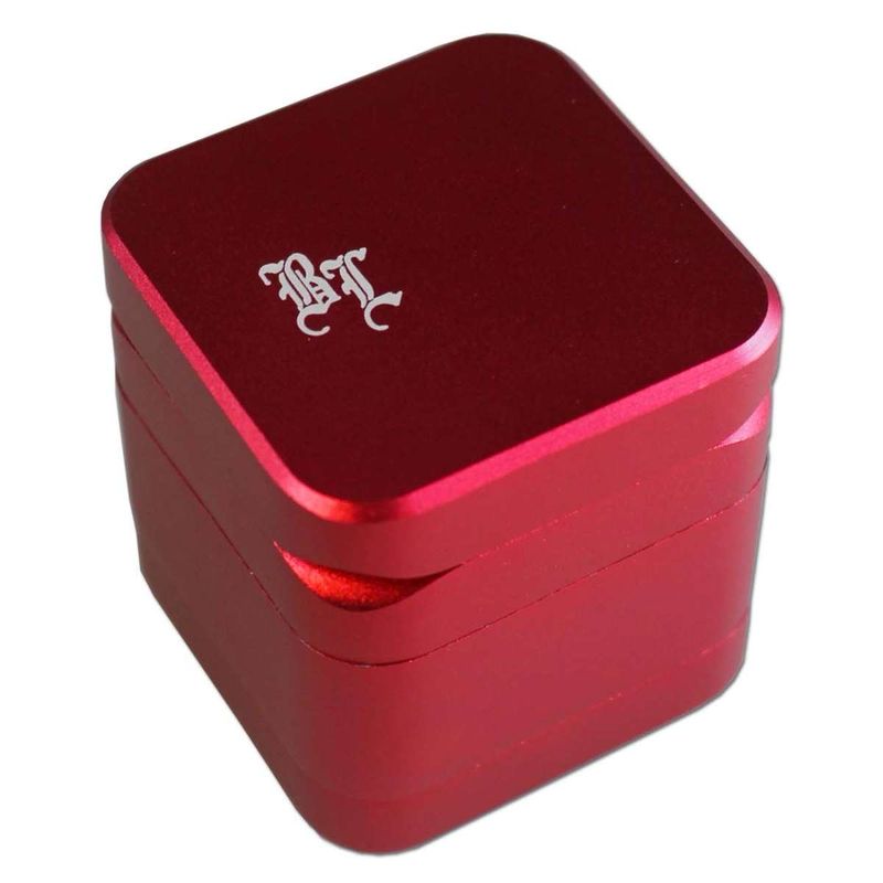 Black Leaf Alu Grinder CUBY – 4-teilig Rot