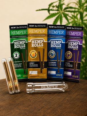 HEMPER King Size Rolls + Glas Tip