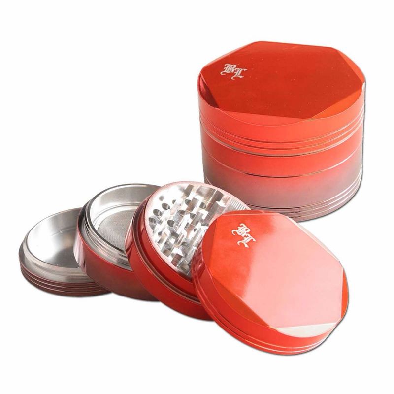 Black Leaf Alu Grinder 4-tlg. rot-grau changierend