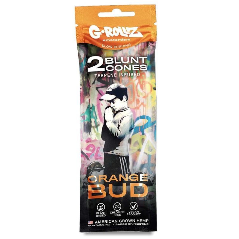 G-Rollz „Orange Bud“ – 2 Terpene-Infused Hemp Cones (Banksy’s Graffiti Edition) G-Rollz „Orange Bud“ – 2 Terpene-Infused Hemp Cones (Banksy’s Graffiti Edition)